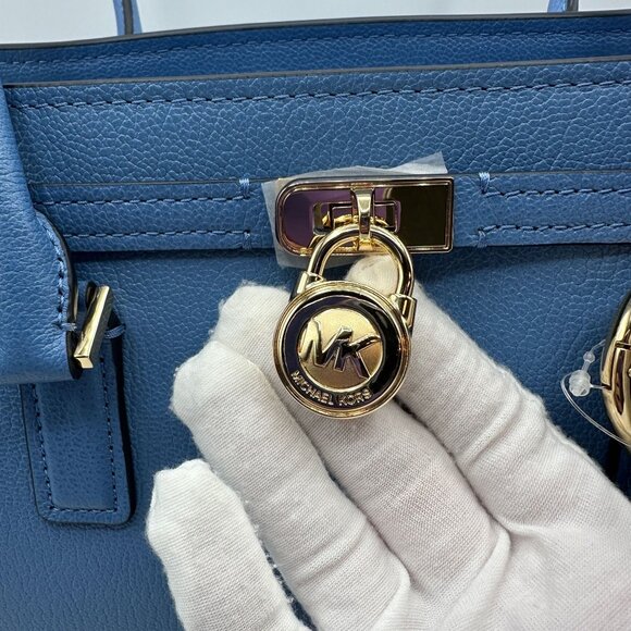 Michael Kors French Blue Hamilton Moderne Small East West Satchel Shoulder Tote - Picture 5 of 16